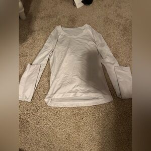 white lululemon longsleeve swiftly